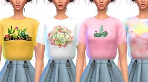 模拟人生4MOD Trendy Cropped Tees - Mesh Needed 时尚短款T恤