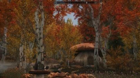 上古卷轴5：天际MOD 蓝精灵蘑菇小屋--V1.0-裂谷城右侧，绝望矿场附近的小屋