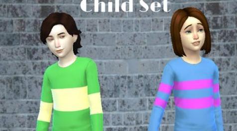 模拟人生4MOD [smile] Chara and Frisk Child Sweaters 儿童毛衣