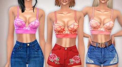 模拟人生4MOD Lightly Lined Wireless Bralet 上衣