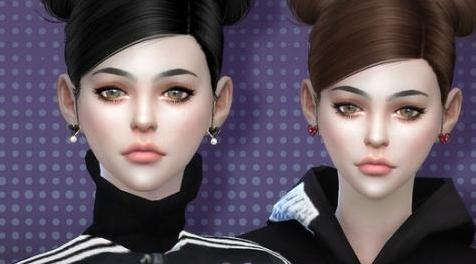 模拟人生4MOD sclub ts4 hair double-buns n42 发型