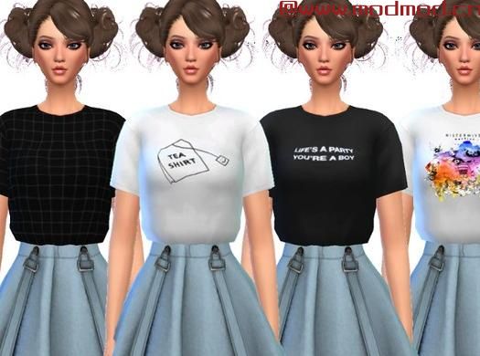 模拟人生4MOD Trendy Cropped Tees - Mesh Needed 时尚短款T恤