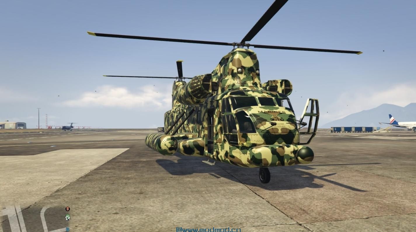 侠盗猎车手5「GTA5」Mod: Cargobob Camo（重新皮肤）