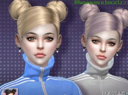 模拟人生4MOD sclub ts4 hair double-buns n42 发型