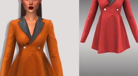 模拟人生4MOD Belaloallure_jana coat dress 上衣