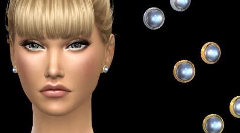 模拟人生4MOD NataliS_Moonstone stud earrings 耳钉