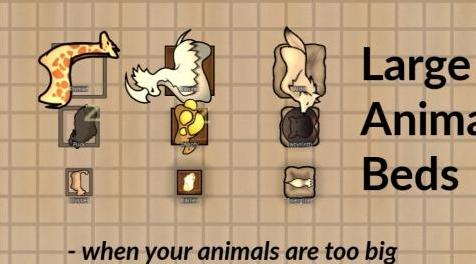 边缘世界(环世界)MOD [Mod汉化][睡眠]Large Animal Beds-给大型动物的床铺