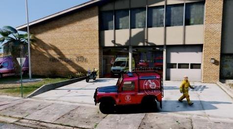 侠盗猎车手5「GTA5」Mod: 葡萄牙消防队 -  VECI  -  Land Rover Defender [附加组件]