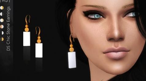 模拟人生4MOD DS Chic Stone Earrings 耳环