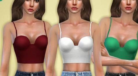 模拟人生4MOD Strappy Crop Top 上衣