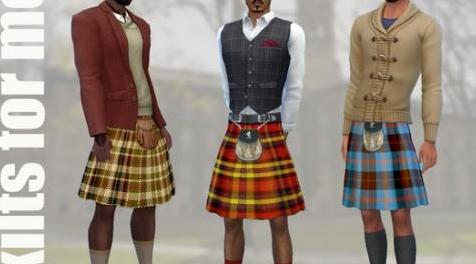 模拟人生4MOD SimmieV_Kilts for Men 男装