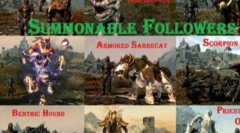 上古卷轴5：天际MOD  召唤怪物随从--V5.0.2-可召唤50头不同的怪物当随从，晨风的怪物，VICN的怪物