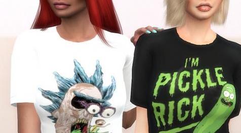 模拟人生4MOD RICK AND MORTY TSHIRTS by tigerlillyyyy T恤