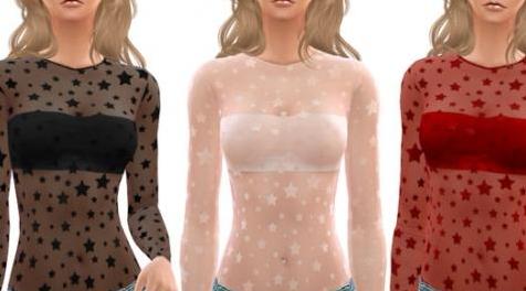 模拟人生4MOD Star Mesh Bodysuit (Top) 上衣