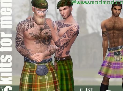 模拟人生4MOD SimmieV_Kilts for Men 男装