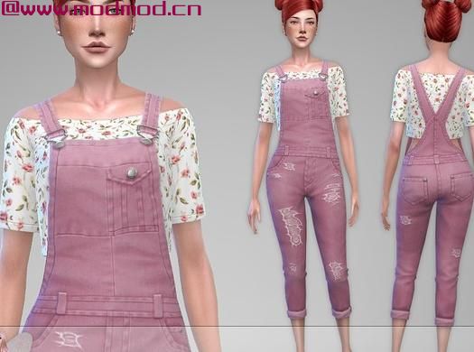 模拟人生4MOD Summer Dungarees Mila 1 工装裤