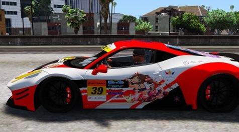 侠盗猎车手5「GTA5」Mod: 法拉利458宽体Itasha Livery