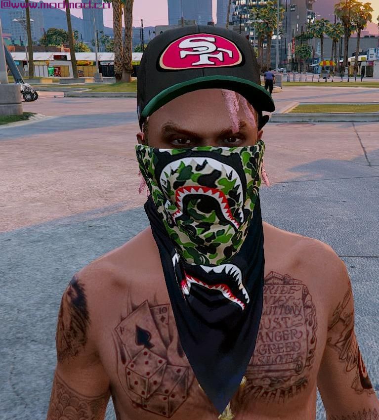 侠盗猎车手5「GTA5」Mod: 设计师Bandanas（BAPE，Gucci，LV，Chanel）