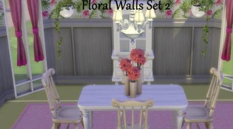 模拟人生4MOD Springtime Floral Wall Part 2 墙纸