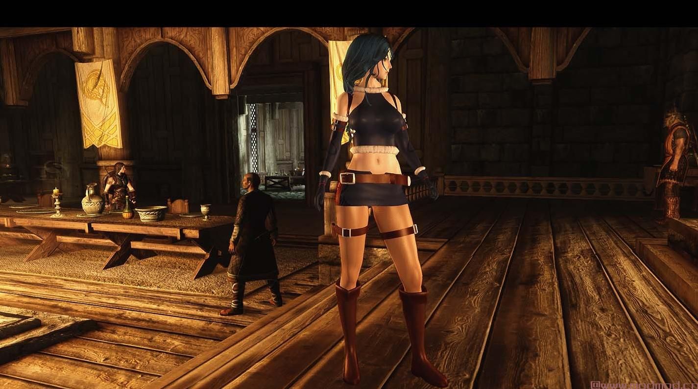 上古卷轴5：天际MOD  【自制同人mod】创作自日网游戏聖痕のアルカナ插画，女刺客护甲一件【大概是这个定位