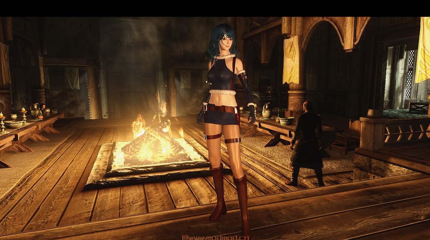 上古卷轴5：天际MOD  【自制同人mod】创作自日网游戏聖痕のアルカナ插画，女刺客护甲一件【大概是这个定位