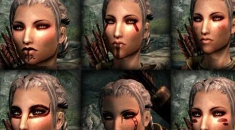 上古卷轴5：天际MOD 上古卷轴5：天际高清的女性面纹MOD