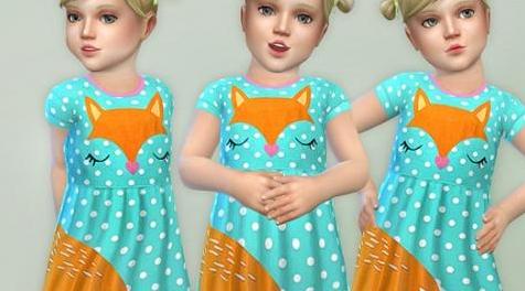 模拟人生4MOD Fox Toddler Dress 连衣裙