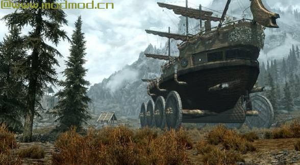 上古卷轴5：天际MOD  (汉化+搬运) 变形载体住处-V1.0--便携会变形的全地图载体船--水陆空地表四栖--全地图城镇地点