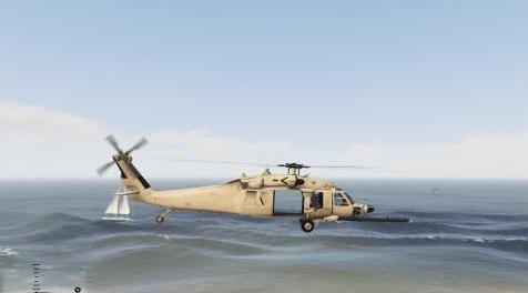 侠盗猎车手5「GTA5」Mod: 没有标志的MH-60L Blackhawk沙漠纹理