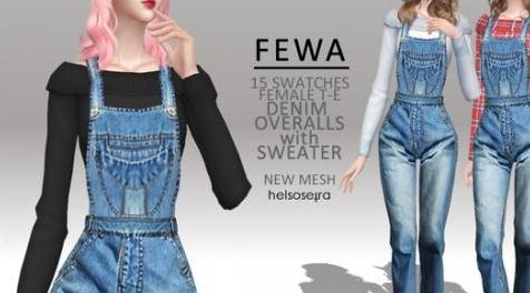 模拟人生4MOD FEWA - Overalls w/ Sweater 工作服