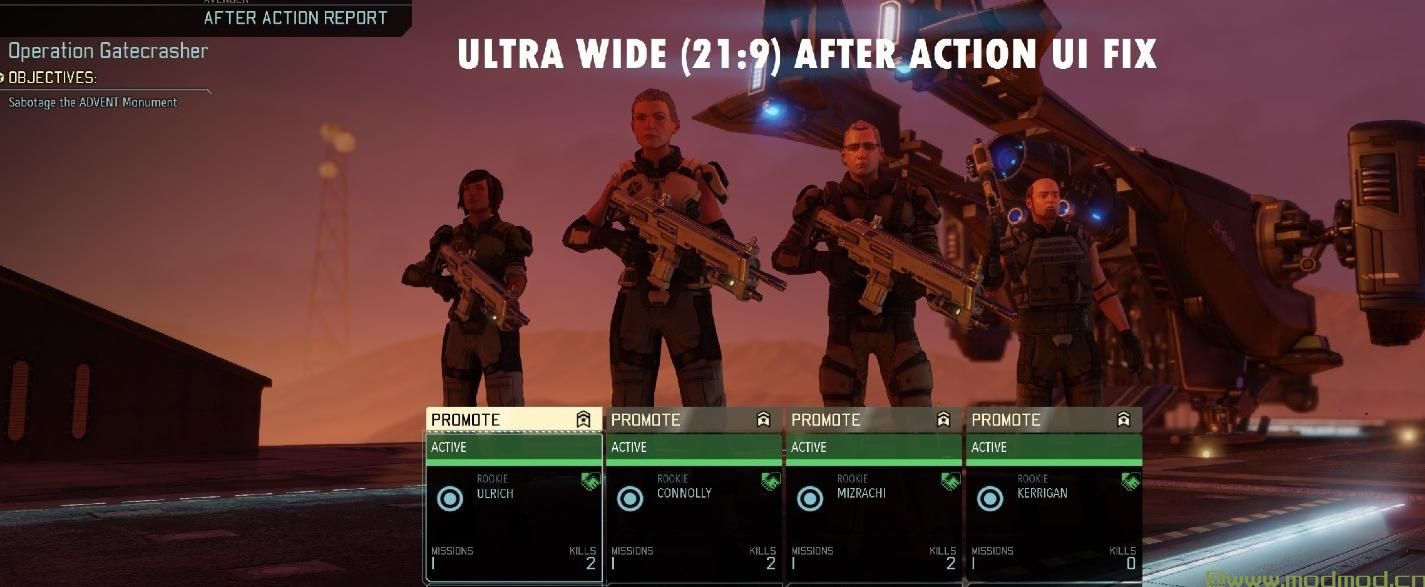 幽浮2MOD WOTC - UltraWide After Action UI修复