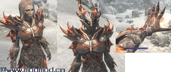 上古卷轴5：天际MOD 火焰材质恶魔甲