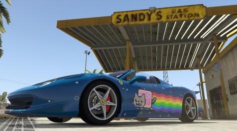 侠盗猎车手5「GTA5」Mod: 法拉利458 Spyder Deadmau5 Purrari制服