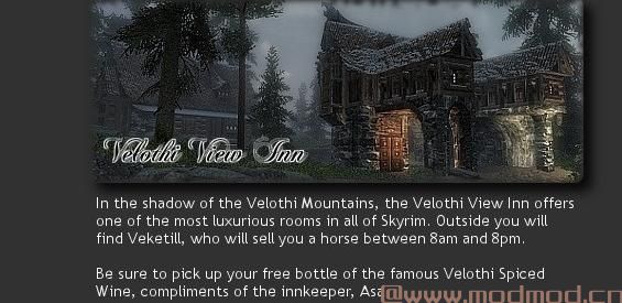 上古卷轴5：天际MOD 客棧和小酒館!Inns and Taverns v2.0