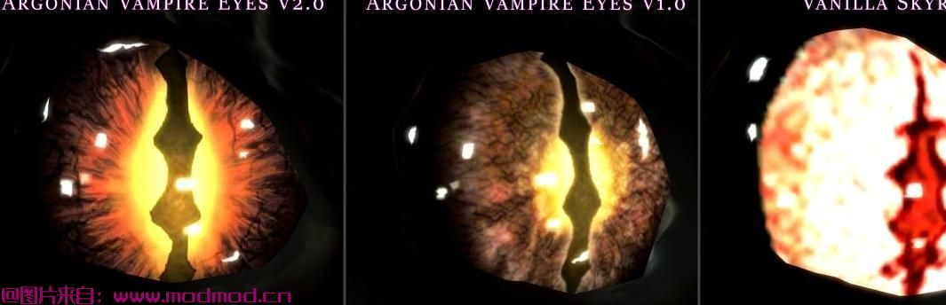 UHD Dawnguard Vampire Eyes  -  Argonian Khajiit和Human
