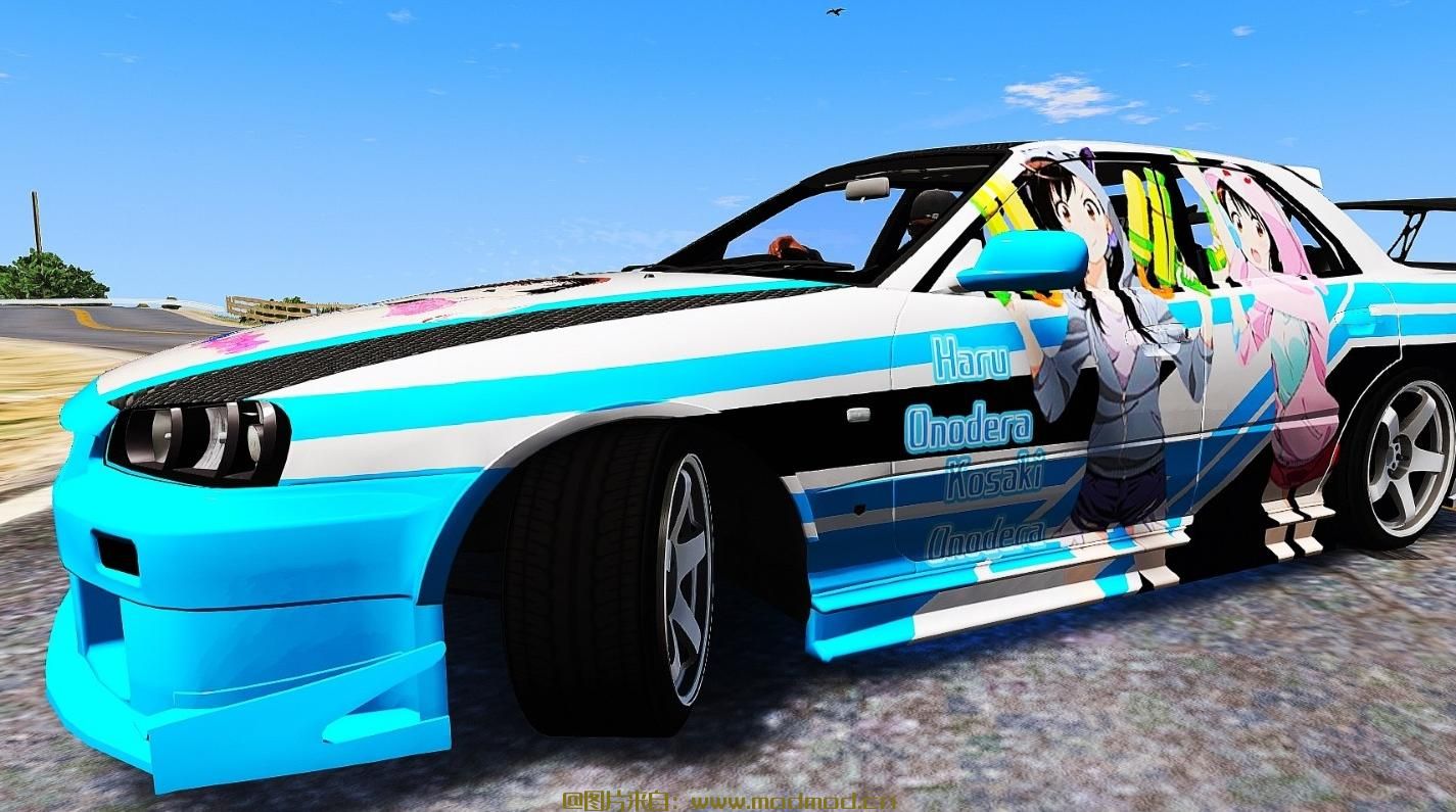 侠盗猎车手5「GTA5」Mod: 日产Skyline R34 25GT Turbo URAS（ER34）Itasha Livery