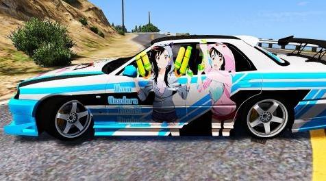 侠盗猎车手5「GTA5」Mod: 日产Skyline R34 25GT Turbo URAS（ER34）Itasha Livery