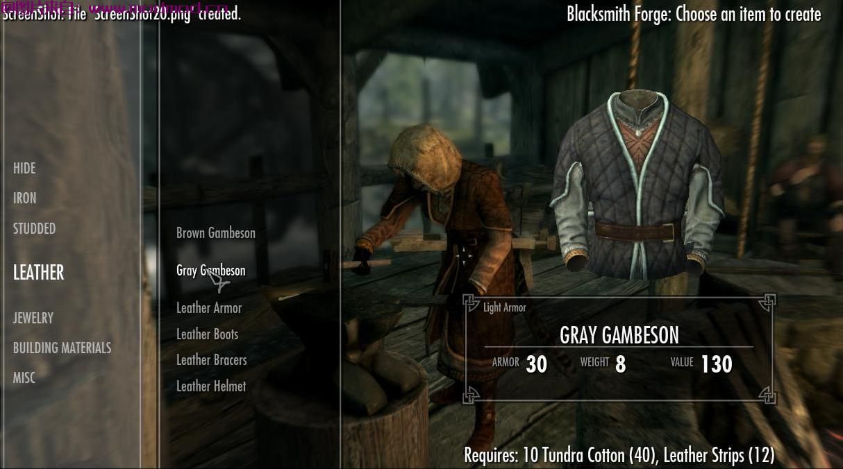 上古卷轴5：重置版MOD Krow的盔甲系列 -  Gambesons