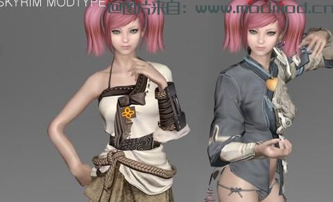 上古卷轴5：天际MOD 两套剑灵的洪门道服衣服的分流