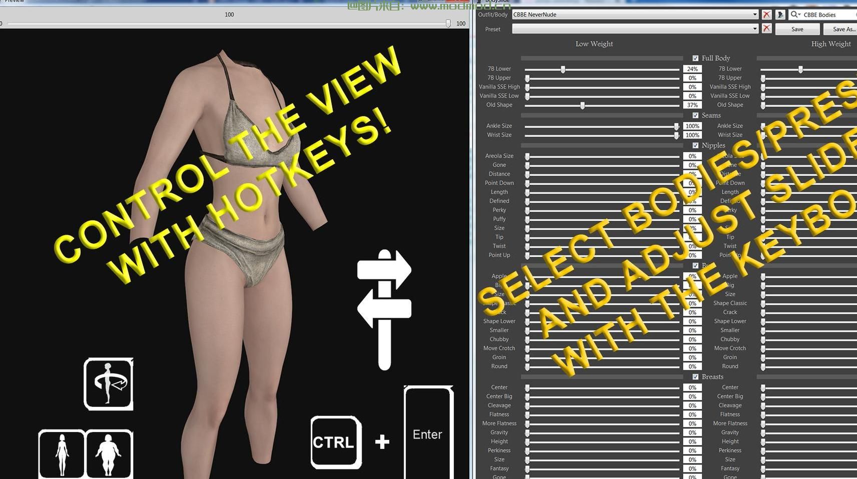 上古卷轴5：重置版MOD BodySlide热键