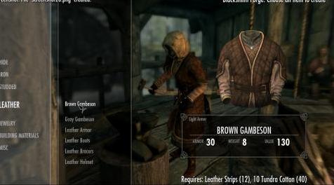 上古卷轴5：重置版MOD Krow的盔甲系列 -  Gambesons