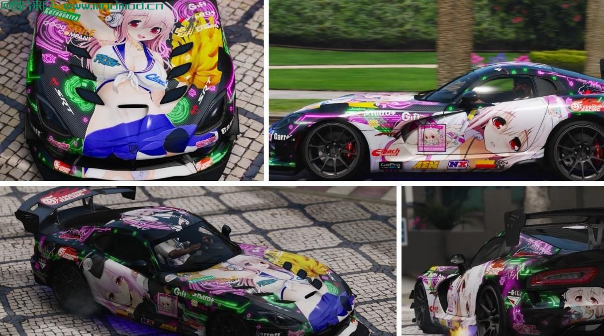 侠盗猎车手5「GTA5」Mod: 痛车道奇V蛇SRT ACR“Nitroplus SuperSonico”