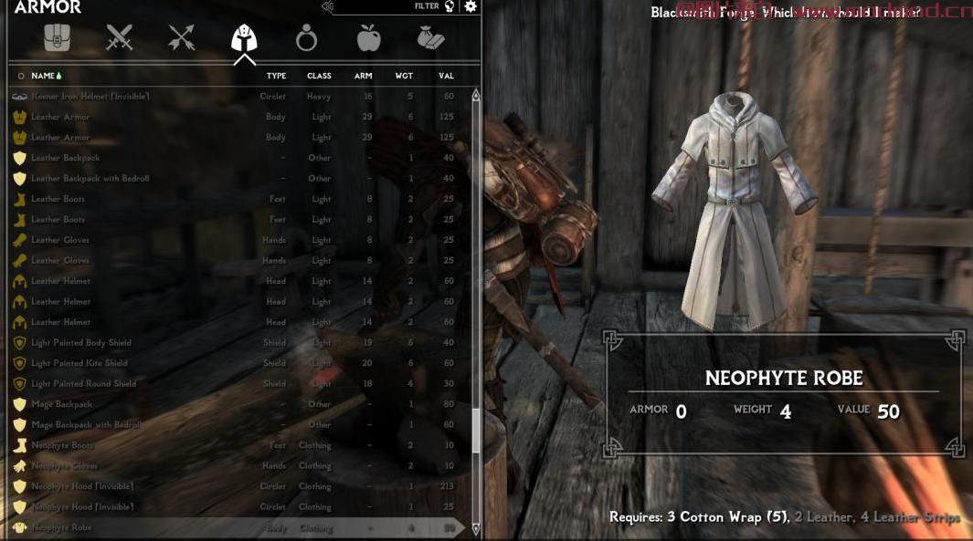 上古卷轴5：重置版MOD 纺车轮和棉布包裹