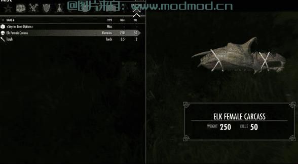 上古卷轴5：天际MOD 天生猎人Hunterborn v1.5：真实的狩猎及尸体处理，渣机无压力！还你真正的游牧风格～