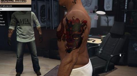 侠盗猎车手5「GTA5」Mod: 富兰克林，迈克尔和特雷弗的彩色纹身“RenkliDövmeler”