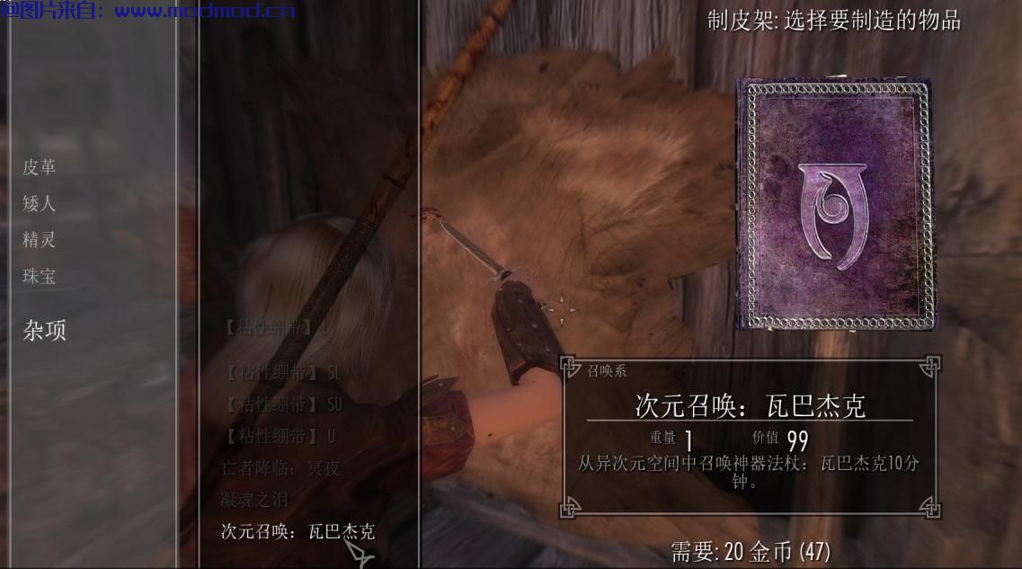 上古卷轴5：天际MOD 召唤瓦巴杰克