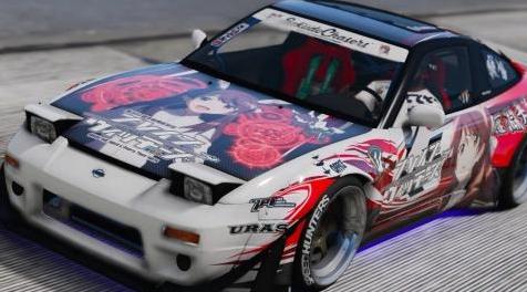 侠盗猎车手5「GTA5」Mod: 日产180 SX 240 SX Typex Itasha“勇敢的女巫雁淵孝美”