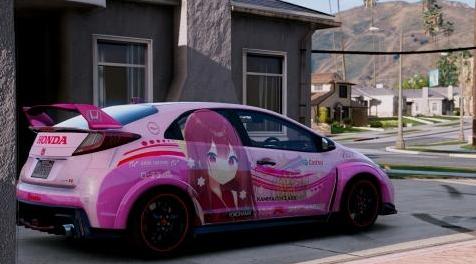 侠盗猎车手5「GTA5」Mod: 2015本田Civic Type R神风Kancolle Itasha