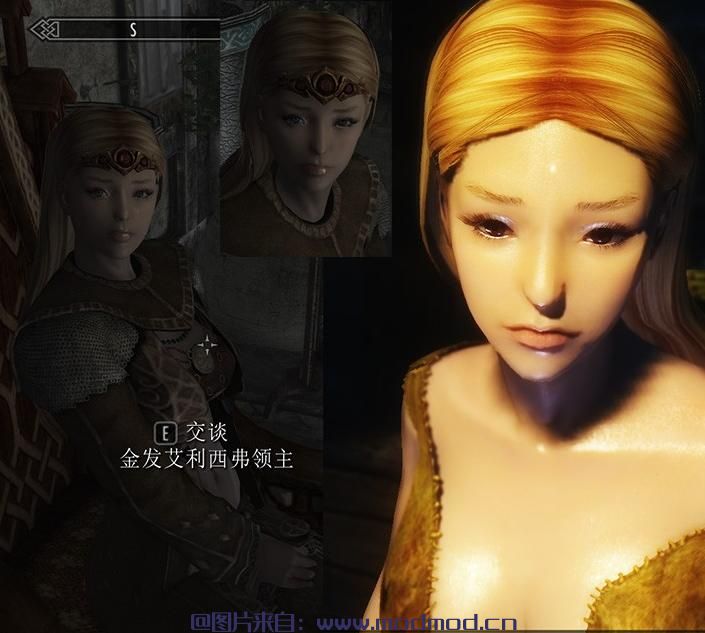 上古卷轴5：天际MOD NPC美化~更新2.0   独孤城  诺德 Elisif the Fair 金发艾利西弗--领主