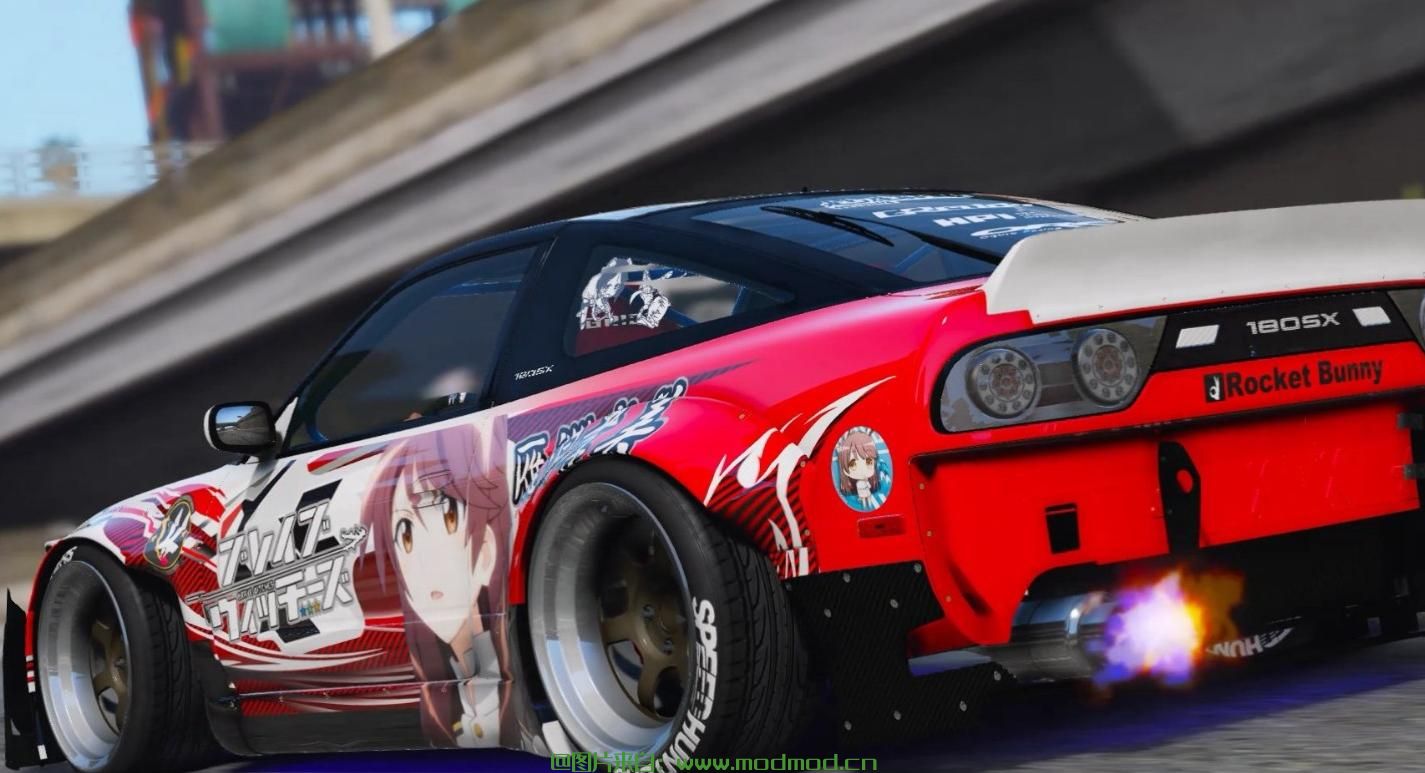 侠盗猎车手5「GTA5」Mod: 日产180 SX 240 SX Typex Itasha“勇敢的女巫雁淵孝美”